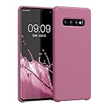 kwmobile Case for Samsung Galaxy S10 Plus / S10+ Case - Soft Cover - Shockproof Silicone - Wireless Charging Dark Rose
