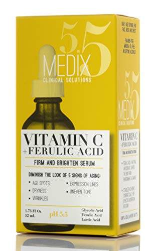 Medix Vitamin C Facial Serum Skin Care Booster For Age Spots, Wrinkles, & Fine Lines. Anti Aging Face Serum W/Glycolic Acid & Hyaluronic Acid Brightens Skin For Healthier Skin Complexion, 1.75 Fl Oz #TOP7