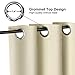 ChrisDowa Grommet Room Darkening Curtains for Bedroom and Living Room - 2 Panels Set Thermal Insulated Blackout Curtains (Beige, 42W x 63L)
