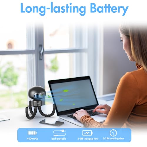 Stroller Fan Clip On Fan For Baby Stroller, Bladeless Portable Baby Fan For Stroller, Auto Oscillating 4000Mah Rechargeable Battery Operated Small Personal Fan For Car Seat Crib Bike Bed Travel Trip #TOP3
