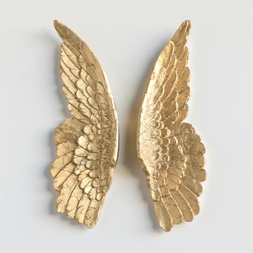 Near and Deer ANG08 Angel Wing Wall Decor, Gold