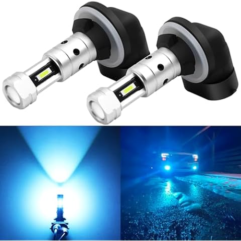 PHINLION 881 Blue LED Fog Light Bulbs, 3800 Lumens Super Bright 886 894 896 898 LED Fog Lights Replacement with Projector for Cars, Non-polarity, 8000K Ice Blue, Pack of 2 Cover