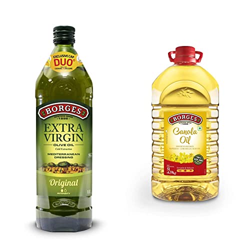 Image of Borges Extra Virgin Olive Oil -1L Glass + Borges Canola Oil, 5L