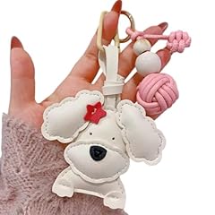 White Assembled Dog Bag Charm