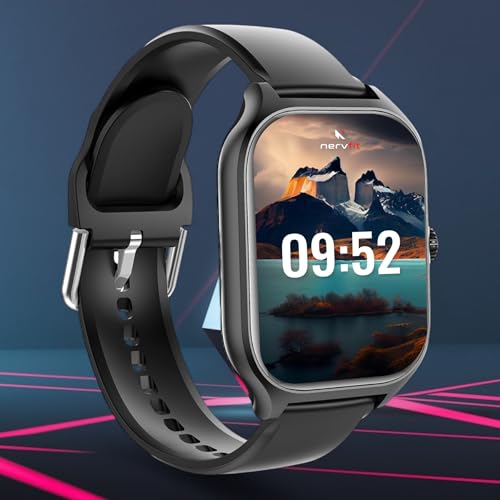 Image of Nervfit Absolute 2.1 inch Smart Watch | Super Large HD Display, Waterproof, Health, Fitness and Sports Tracking, AI Voice Assist, Camera Control, Find My Phone and Watch Function