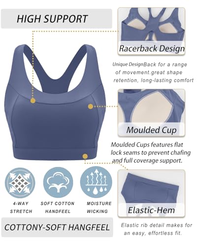 Image of RUNNING GIRL Sports Bras for Women High Support,Racerback Supportive Molded Cup Sports Bra with Sewn in Pads