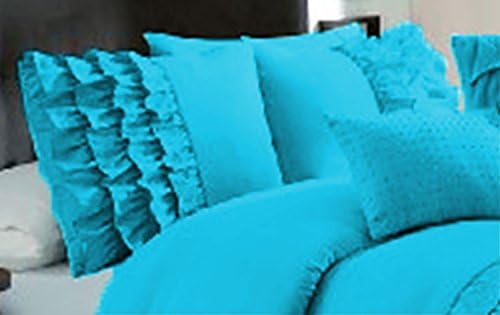 Ultra Soft Solid Half Ruffle Pillow Shams Pair 100% Egyptian Cotton 600 Thread Count (2 Piece Set) Euro Lavender