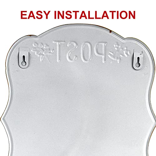 BIG FORTUNE Wall Mount Mailbox for House Outside Vintage Metal Door Mailbox Antique Style Nostalgic Charm Home Decor Garden Vintage English Cottage Decor Flower Patter