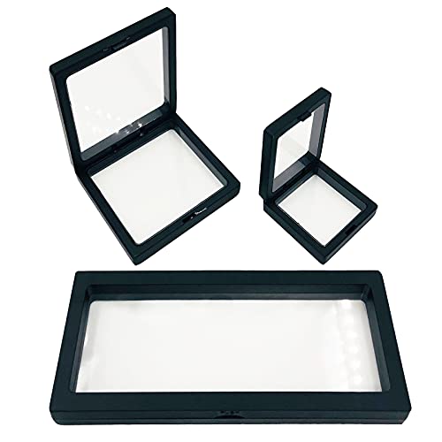 Eterspr 6 Pièces Vitrine Flottante 3D, Organisateur de Bijoux Flottant pour Boîte D'affichage, pour Affichage de Bijoux (Noir) – vue 3
