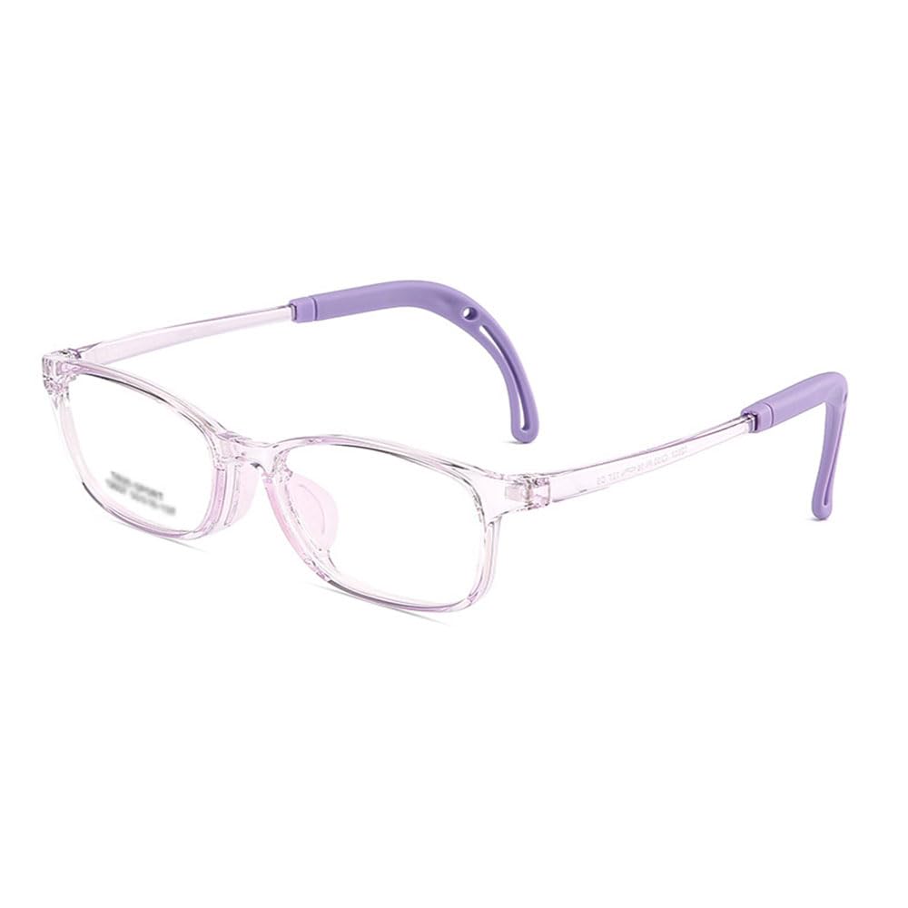 QYAJS Marco de gafas para niños, marco de gafas ópticas TR90 flexible, flexible, flexible, de una sola pieza, gafas seguras para niñas y niños, Morado, Medium