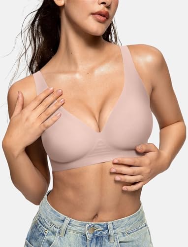 OEAK Womens Deep V Bras Comfortable Bras Support Push Up Bralettes Low Cut no Underwire Bras Plunge Seamless Tshirts Bras - Image 3