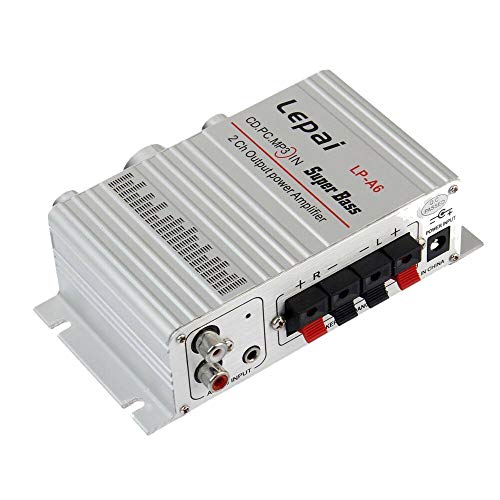 Acxico 1Pcs Lepy LP-A6 Hi-Fi Audio Stereo Power Digital Amplifier 2CH 12V 2A Mini Audio Amplifier for Auto Moto Computer MP3 MP4