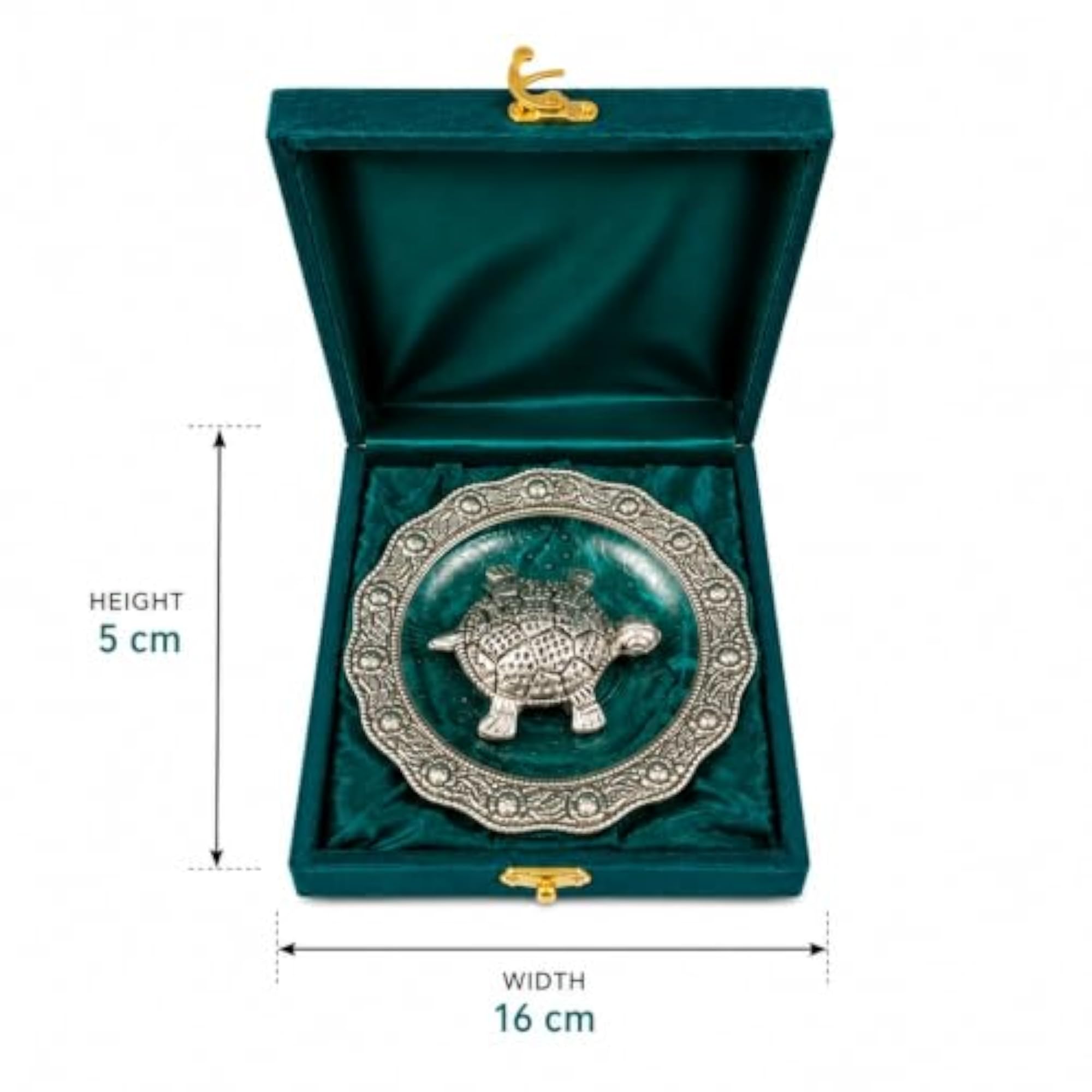 Silver-Plated Vastu Turtle Decorative Plate
