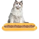 Katzenfutter-Wassernäpfe – 30 cm, um 15 Grad geneigt, langer Schale, auslaufsicherer Futternapf, erhöhter Katzen-Hundenapf, ergonomisch, reisefreundlich, Futternapf für Katzen, Hunde, drinnen und