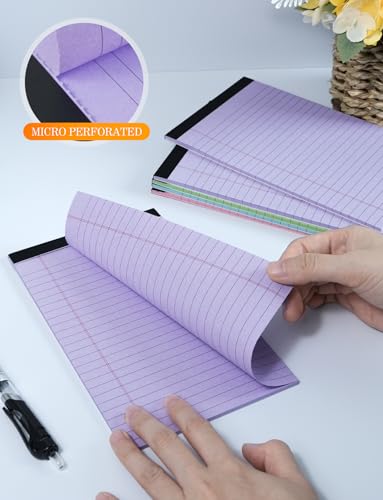 Blocos de notas coloridos 12 x 20 cm, pacote com 6 blocos de notas roxos 12 x 20 cm, bloco de notas