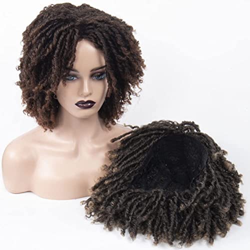 Ruilong Short Dreadlock Wig For Black Women And Men Afro Curly Twist Wigs Glueless Soft Synthetic Hair Wig Heat Resistant Breathable thumb #4