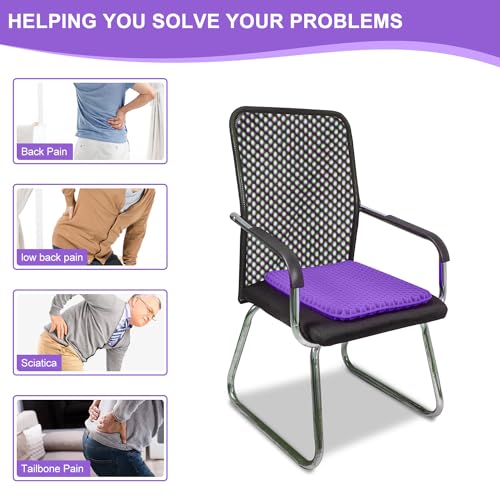FLOCURE Gel Seat Cushion, Cooling seat Cushion, Breathable Honeycomb Design Absorbs Pressure Points Seat Cushion (45 X 45 X 3.5 Cm-Purple) by FLOCURE - Image 7