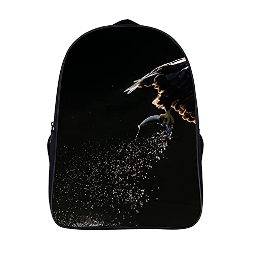 Cartable unisexe animal aigle grand sac à dos léger 3D cool