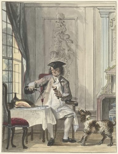 Impression d'affiches Cornelis Troost toile homme dînant verre de vin 60x90cm
