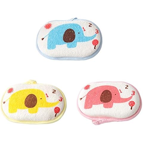 3Pcs Baby Bath Sponge Baby Shower Sponge Soft Pure Cotton Baby Bath Foam Rub Shower Sponge for Toddlers Newborns Cover