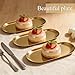 Imagen de Mocifa 6 Piezas Bandejas Decorativas Doradas Bandeja Ovalada Acero Inoxidable 26 x 11 cm Bandeja Almacenamiento Ovalada Platos Decorativos Dorados para Organizador de Cosméticos Joyas Frutas Postres
