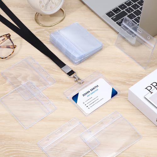 Porte-badges horizontaux anti-déchirure et étanches en plastique transparent