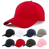 KELOYI Kappe Damen Basecap Herren Baseball Cap Rot Adjustable Baumwolle Base Running Tennis Outdoor