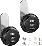 Gykutix 2 Pezzi Password Serratura per Armadietto, Serratura Cassetta Postale con Codice Password a 3 Cifre, Serratura Combinazione Armadietto, per Cassetta del Cassetto del Cabinetto (Nero)