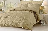 RU Bedding Pinch Comforter Set & Two Pillowshams 100% Cotton 600 Thread Count Tuffed Pattern Pintuck