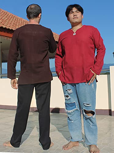 RaanPahMuang V-Neck Hippie T-Shirt for Mens Cotton Summer Beach Yoga Meditation4