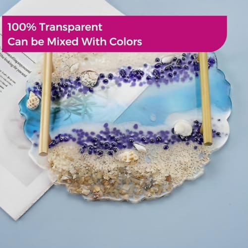 Image of Oytra Resin Art Kit with 150Gm Epoxy Resin & Agate Silicone Mould Combo Pack - DIY Craft Coaster Set Essentials Casting Art Tools for Beginners,Transparent