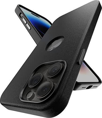 Image of eller sante Lexza for iPhone 14 Pro Case Cover, Premium Leather, Military-Grade Protection, Slim, Thin Compatible with iPhone 14 Pro Back Cover - Black