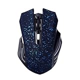 SUAVER Wireless Bluetooth Mouse,Wiederaufladbare Wireless Mäuse Mobile Mouse Plus Große Gaming Mouse Optische Maus mit 6 Tasten, 3 DPI für Laptop, Macbook 2017 und Android IOS(Schnee-Blau)