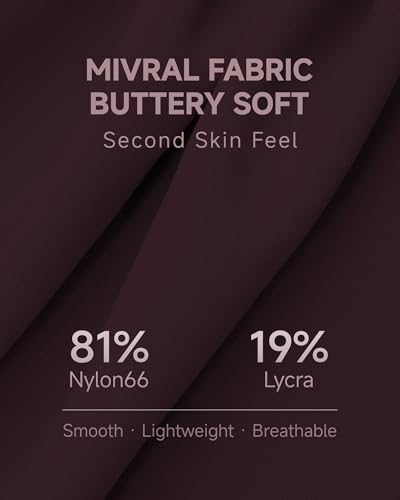 MXYMXY Buttery Soft Mivral High Waisted 7/8 Leggings for Women Tummy Control, Gym Lounge Yoga Pants Size L Espresso Brown — view 3