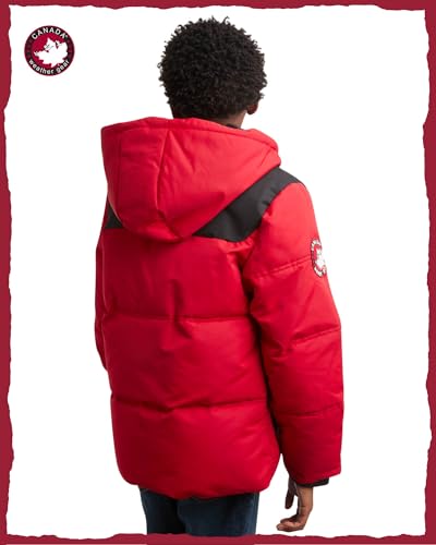 Image of CANADA WEATHER GEAR Boys' Puffer Jacket - Insulated Winter Nylon with Faux Fur Lining - Outerwear Ski Jackets for Boys (8-20)