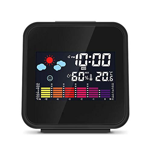 FATO. Digitale Mini Wireless Farbe der Hintergrundbeleuchtung Wetterstation Wecker USB-Hygrometer-Feuchtigkeits Thermomete