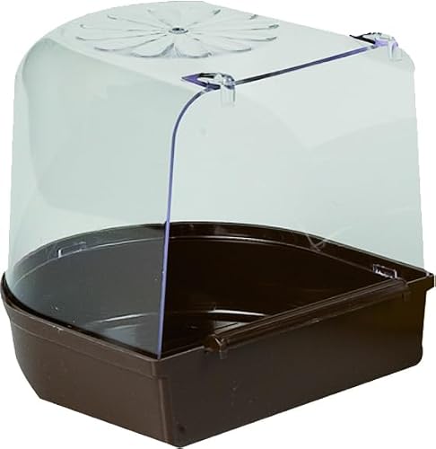 Flamingo Bain pour oiseaux avec marche Blanc - 14x13,2x14cm - Avec crochets de suspension et support – vue 2