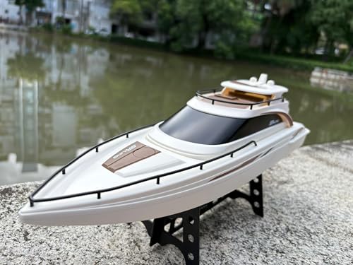 SOWOFA H139 Remote Control Boat Simulation Yacht Boat Model Lakeside Indoor and Outdoor Water Entertainment 15Km/h Cruise Ship Model Suitable for Adults 14+(Dual Battery Version)