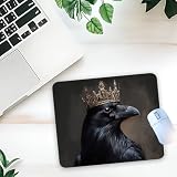 1 Pcs Black Raven Non-Slip Rubber Mouse Pad for Home Office Desk Workspace Computer Gifts for Men Women Friends