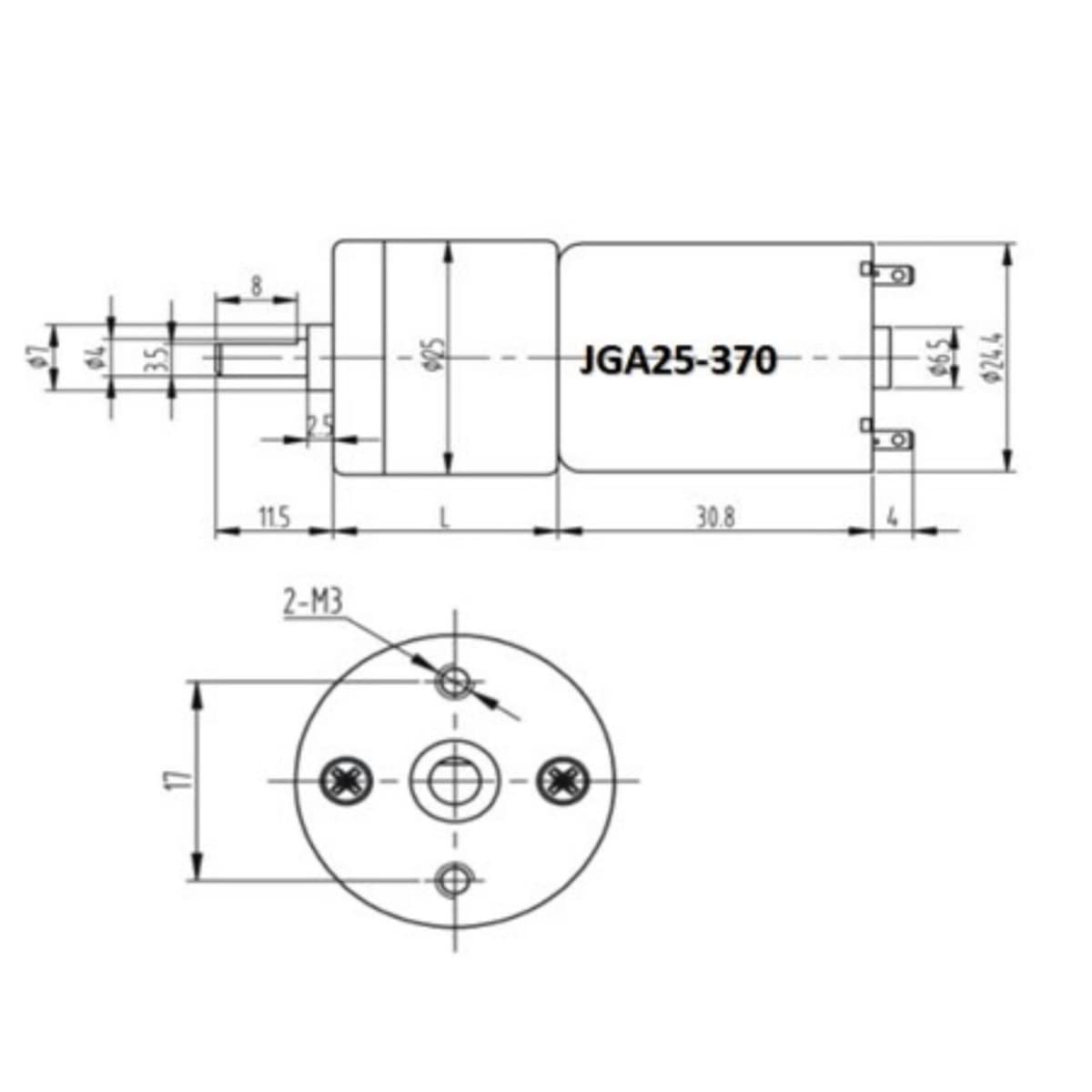 GA25-370 DC-Getriebemotor – 12V/24V, 16–1360 U/min, Metallgetriebe, 4 Mm Welle, Für Vorhangroboter & DIY