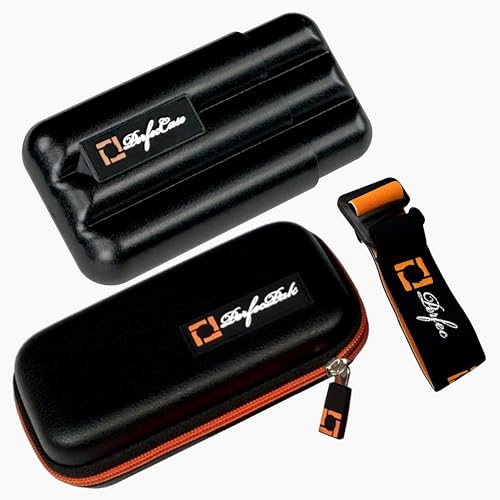 Perfec - PerfecPak Compact Cigar Accessories Case, PerfecCase 3-Finger Cigar Humidifier Case and PerfecStrap Elastic Quick-Connect Strap Bundle