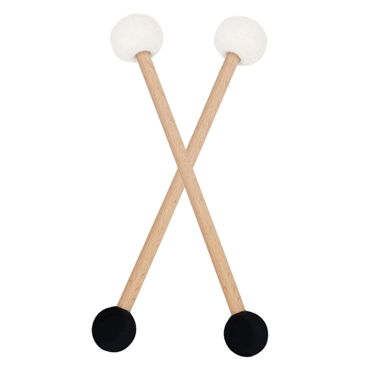 Abaodam 2Pcs Double Ended Rubber Felt Drum Mallet Lightweight for Sound Bowls for Adults for All Performance Styles