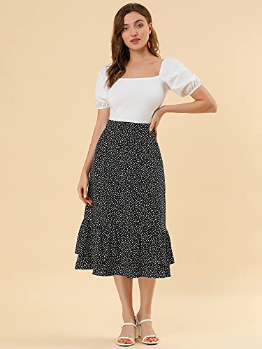 Image of Allegra K Women's Printed Skirt 2025 Weekend Trendy Summer Chiffon Ruffle Tiered Flowy Midi Skirts