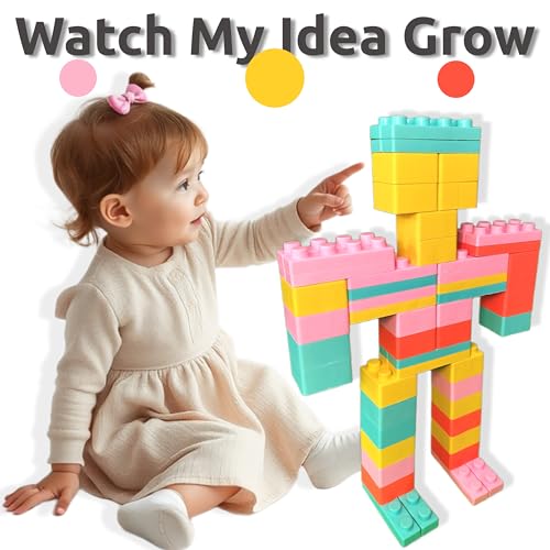 Image of 36 Pcs Soft Stackable Building Blocks for Kids - BPA-Free, Teething Safe, Soft Silicone Feel, Washable Learning Toys for Babies & Toddlers | Made in India