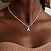 Initial Necklaces for Women Dainty Gold Letter Pendant Necklace 14k Gold Plated A-Z Name Necklaces Cute Charm Choker Necklace Fashion Accessories Non Tarnish Trendy Jewelry Gift (M, Silver)