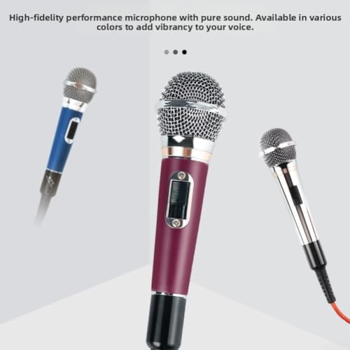 Micrófono dinámico con cable de metal morado para karaoke y eventos 7