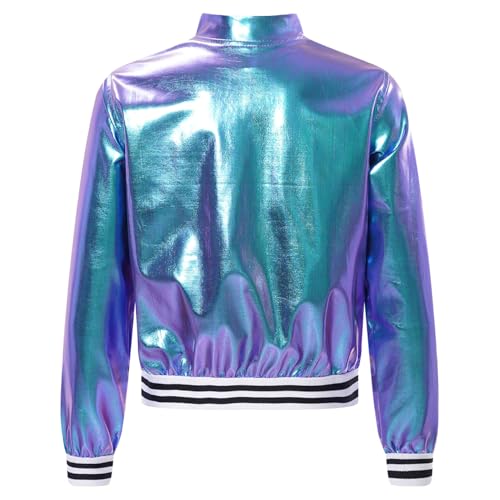 Kids Girls Shiny Metallic Jackets Boys Long Sleeve Motorcycle Coats Outerwear Hip Hop Jazz Performance Dancewear2