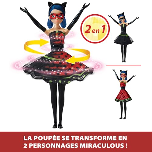 Bandai Miraculous Poupée Ladybug Transformation Poupée 26 cm Qui se transforme en Lady et Bug Jouet Miraculous Poupée articulée avec 2 Tenues Jouet Enfant et + P50414 - vue 2