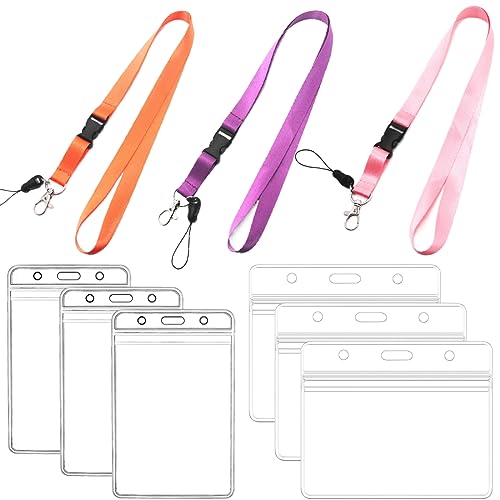 ASYKNM 3pcs Cordino ID Carte Porta Badge con 6pcs