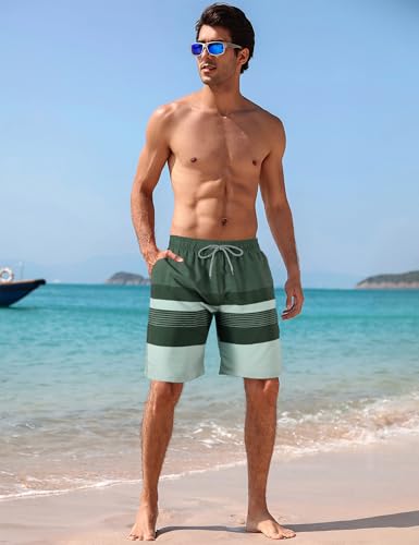 Image of BOJIN Mens Swim Trunks 9 inch Quick Dry Stretch Swim Shorts Mesh Lining Bathing Suits Swimwear Beach Shorts with Pockets